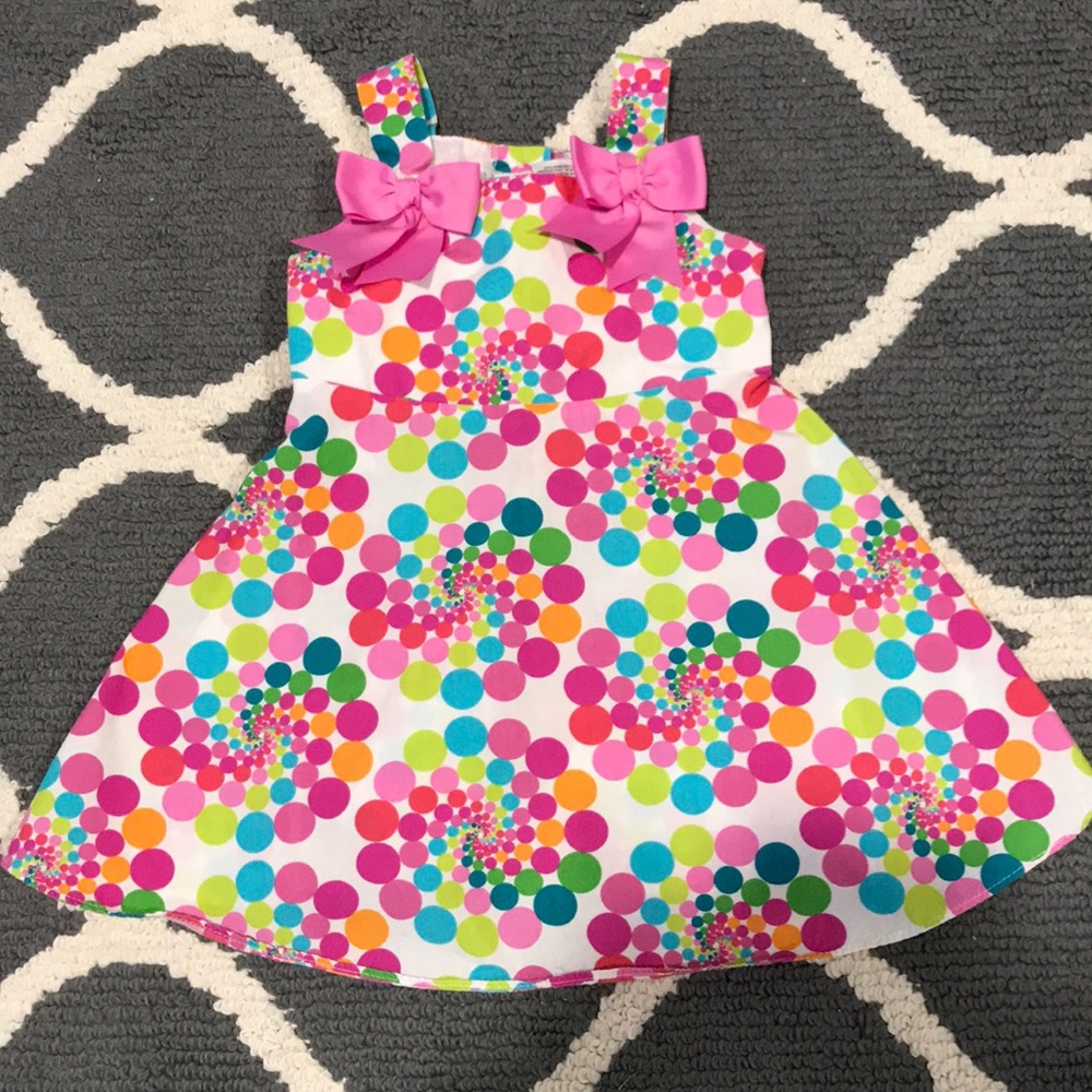 2T spring/summer dress-pink,blue,orange,green